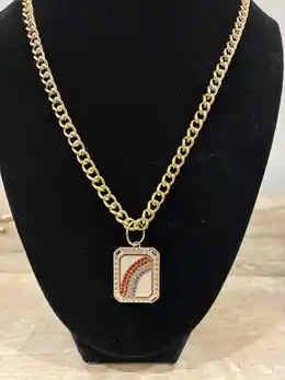 Rainbow Tide gold-tone crystal-accent necklace