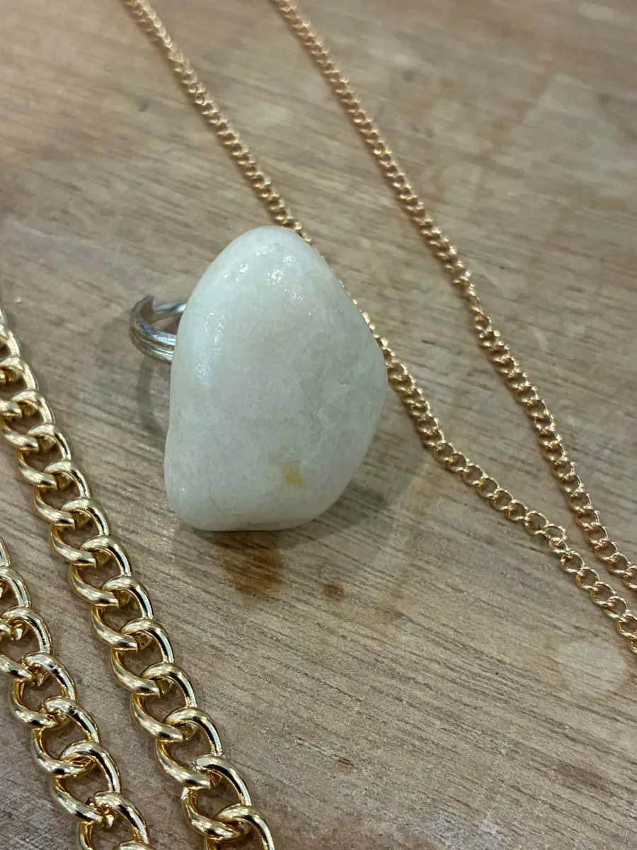 White Current Ring — handmade one-of-one piece by Family Tides Jewelry