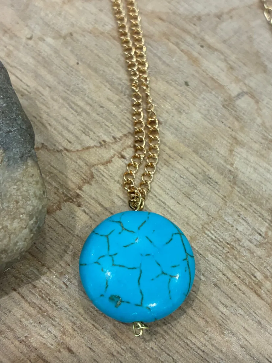 Blue Tide Medallion — handmade beach stone piece from Sea Isle City, NJ