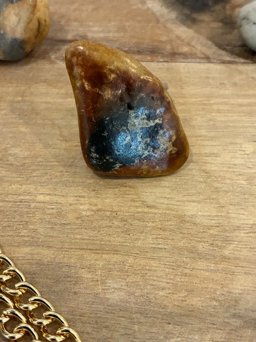 Ember Night Ring — handmade beach stone piece from Sea Isle City, NJ